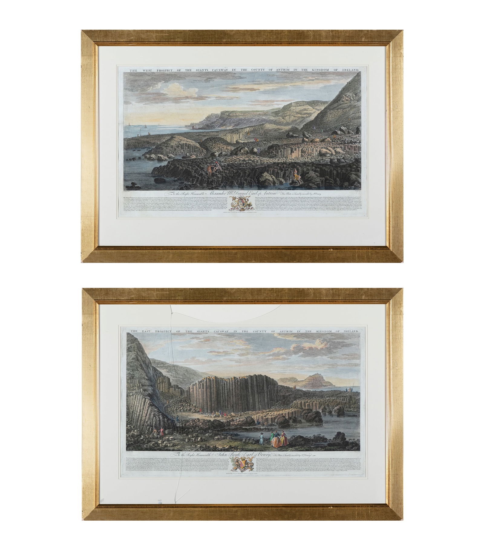 AFTER SUSANNA DRURY BY VIVARES AND PUBLISHED BY JOHN BOYDELL The East Prospect of the Giant's: AFTER SUSANNA DRURY BY VIVARES AND PUBLISHED BY JOHN BOYDELL The East Prospect of the Giant's Causeway in the County of Antrim in the Kingdom of Ireland. The West Prospect of the Giant's Causeway in t