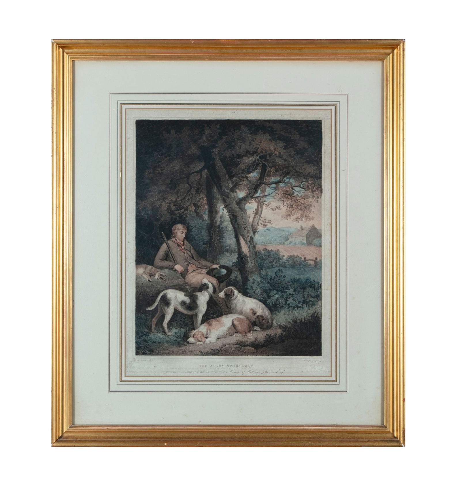 AFTER FRANCIS WHEATLEY 'Shepherds Reposing' A pair, coloured aquatints: AFTER FRANCIS WHEATLEY 'Shepherds Reposing' A pair, coloured aquatints