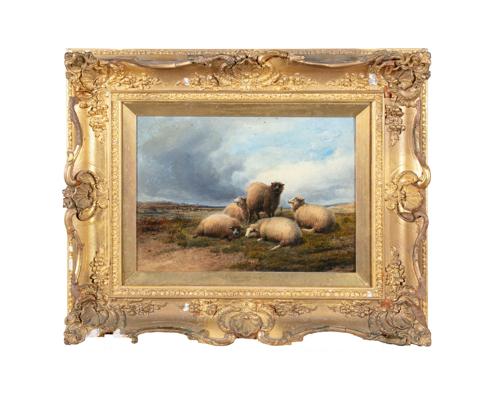 ATTRIBUTED TO THOMAS SYDNEY COOPER Sheep in a Pastoral Landscape Oil on canvas, 29.5 x 39.5cm (1 of 5)