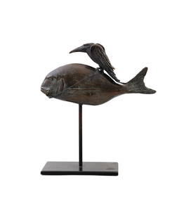 Patrick O’Reilly (b.1957) Bird and Fish Bronze, 38cm high (15) Signed with monogram, edition no.: Patrick O’Reilly (b.1957) Bird and Fish Bronze, 38cm high (15) Signed with monogram, edition no. 1/1