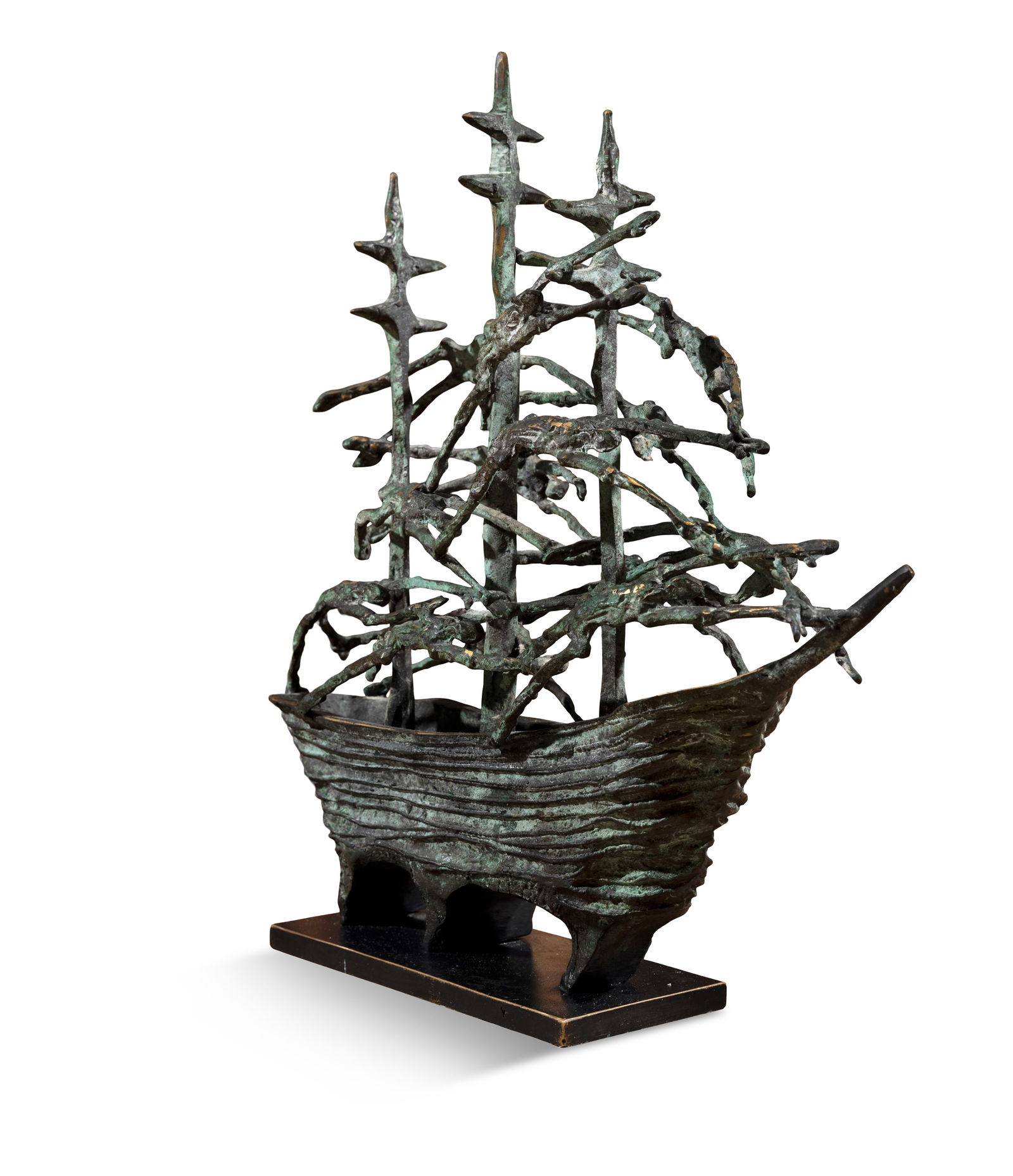 John Behan RHA (B.1938) Famine Ship Bronze 50 x 15 x 52cm high (19¾ x 6 x 20½): John Behan RHA (B.1938) Famine Ship Bronze 50 x 15 x 52cm high (19¾ x 6 x 20½)