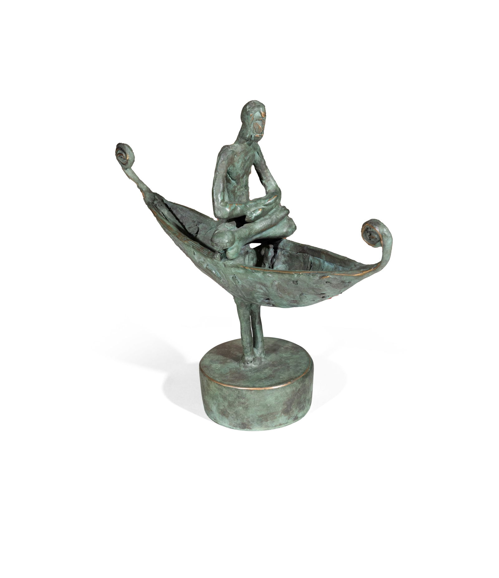 John Behan RHA (b.1938) Buddha Boat Bronze, 24cm(H) (9½'') Signed indistinctly: John Behan RHA (b.1938) Buddha Boat Bronze, 24cm(H) (9½'') Signed indistinctly