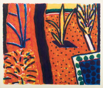 WILLIAM CROZIER (1930 - 2011) Garden Carborundum print, 25.5 x 21.5cm Signed and inscribed with: WILLIAM CROZIER (1930 - 2011) Garden Carborundum print, 25.5 x 21.5cm Signed and inscribed with title and numbered 116/125; Together with 'William Crozier' book, edited by Katharine Crouan, (signed by