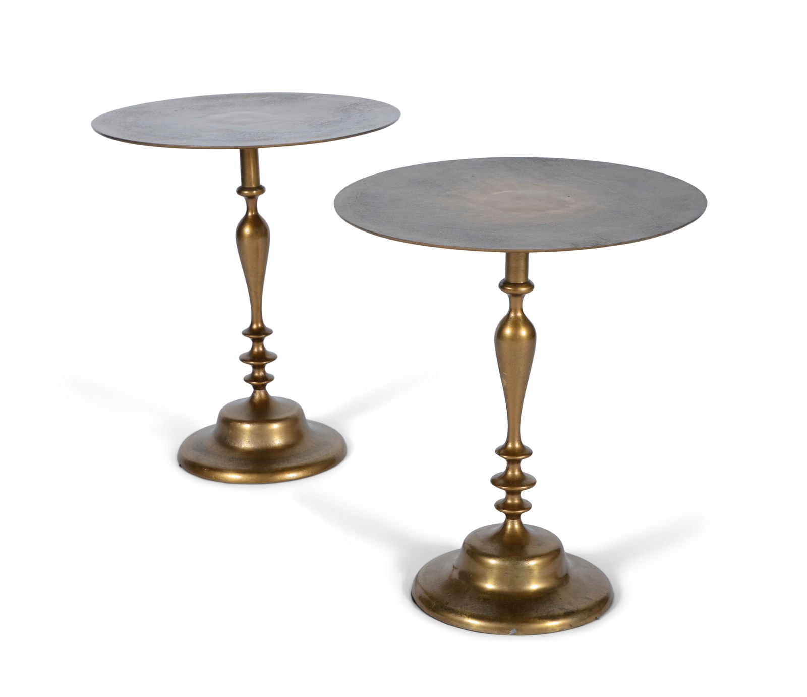 SIDE TABLES  A pair of circular patinated iron side tables for the Ritz Hotel. With 'Ritz Hotel, (1 of 4)
