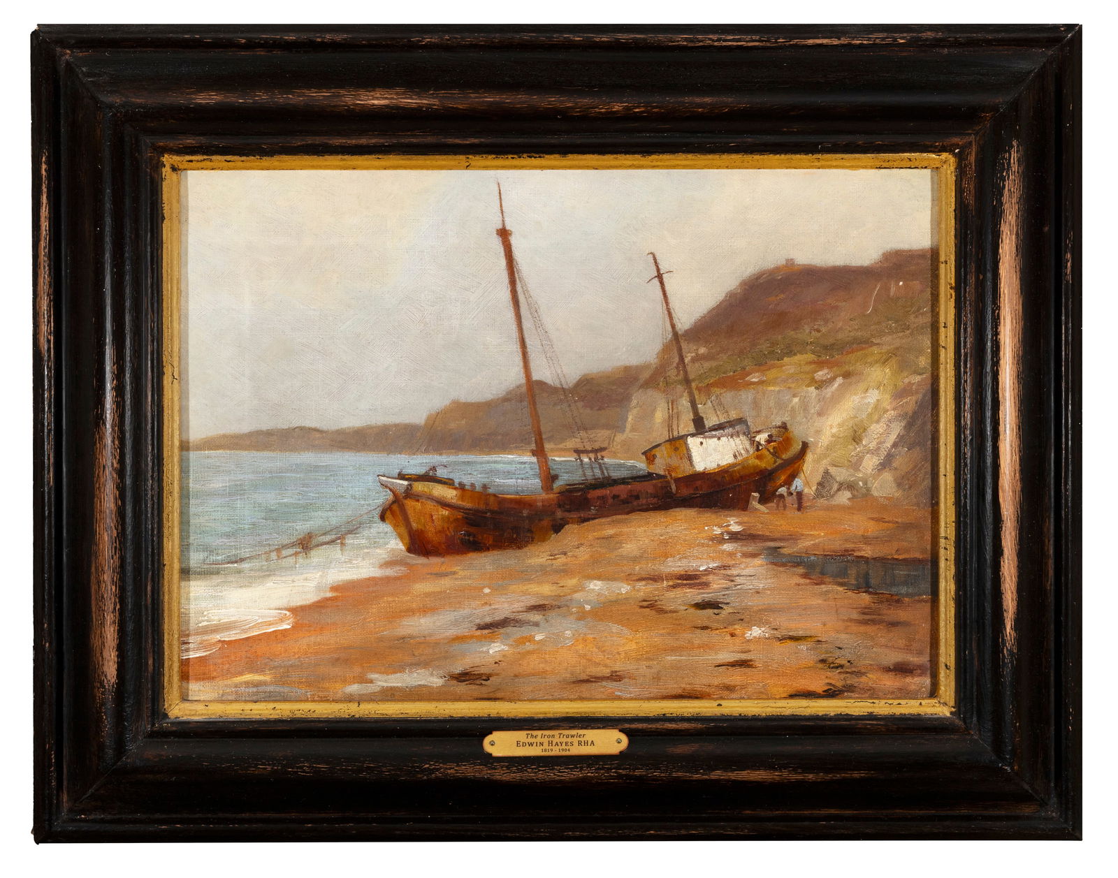 EDWIN HAYES RHA (1819-1904) The Iron Trawler Oil on canvas, 24 x 34cm Inscribed verso Provenance:: EDWIN HAYES RHA (1819-1904) The Iron Trawler Oil on canvas, 24 x 34cm Inscribed verso Provenance: Artists Studio Sale, Christies 1905
