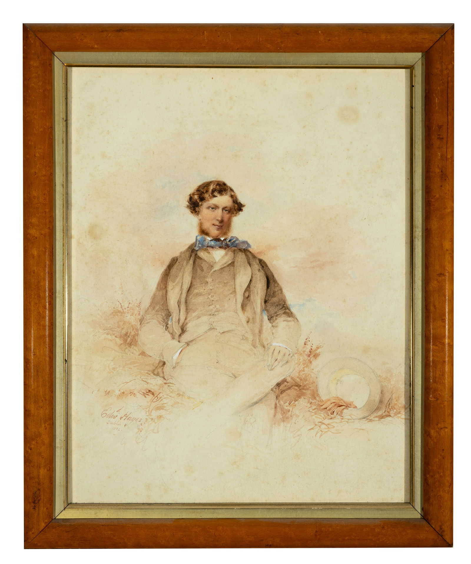 EDWARD HAYES RHA (1797-1864)  Portrait of a Rambler at Rest Signed, inscribed and dated 'Edw'd (1 of 2)