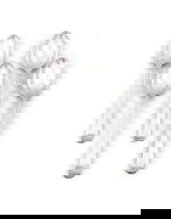 A PAIR OF GEORGE III SILVER TAPER HANDLE DESSERT SPOONS London c.1812, mark of Paul Storr,: A PAIR OF GEORGE III SILVER TAPER HANDLE DESSERT SPOONS London c.1812, mark of Paul Storr, initialled; together with a pair of George III taper handle spoons, London c.1770s, by Hester Bateman. (4.3 t