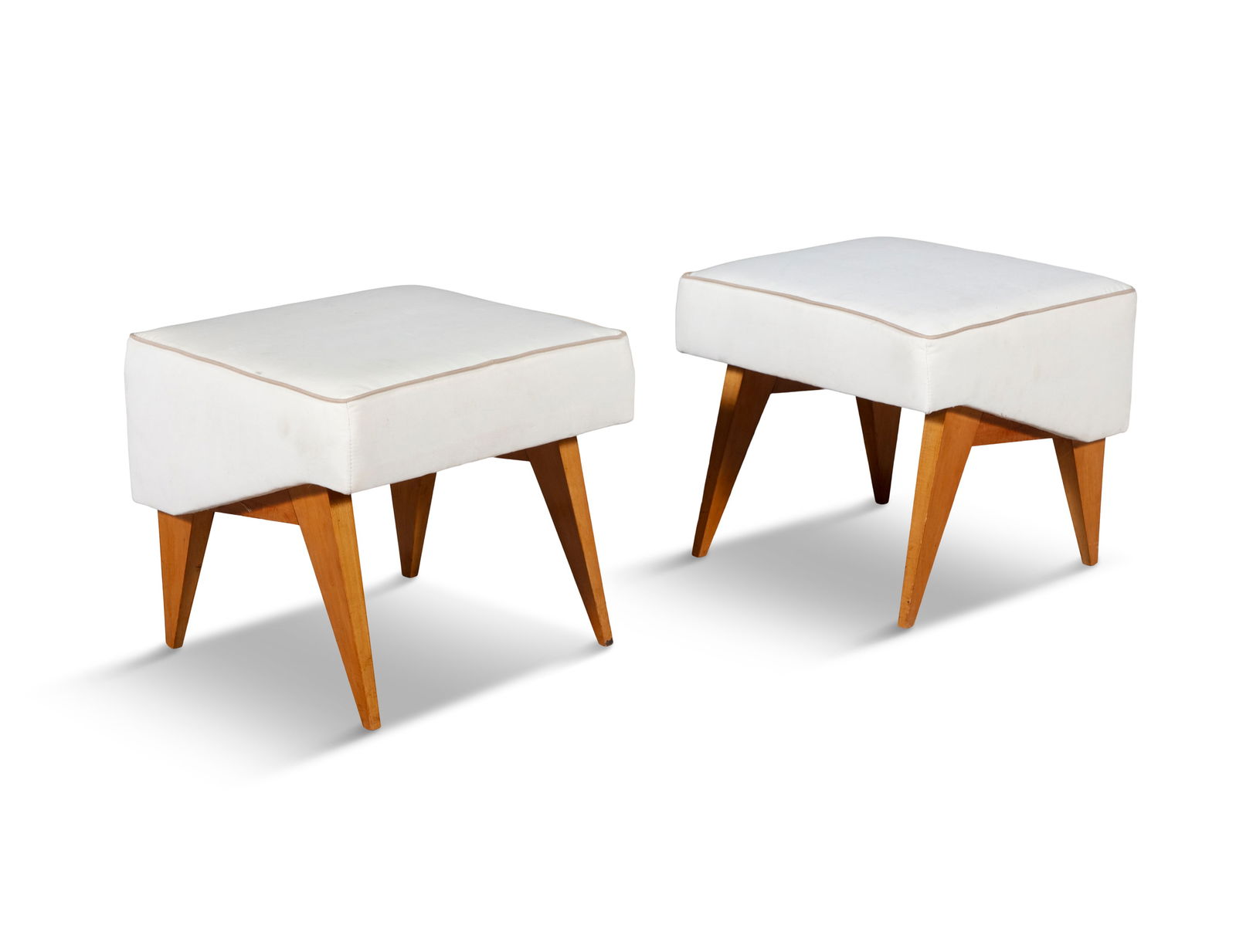 FRANCO CAMPO & CARLO GRAFFI A pair of Stools by Franco Campo & Carlo Graffi. Italy, c.1950. 47.5 x: FRANCO CAMPO & CARLO GRAFFI A pair of Stools by Franco Campo & Carlo Graffi. Italy, c.1950. 47.5 x 43 x 41cm(h)