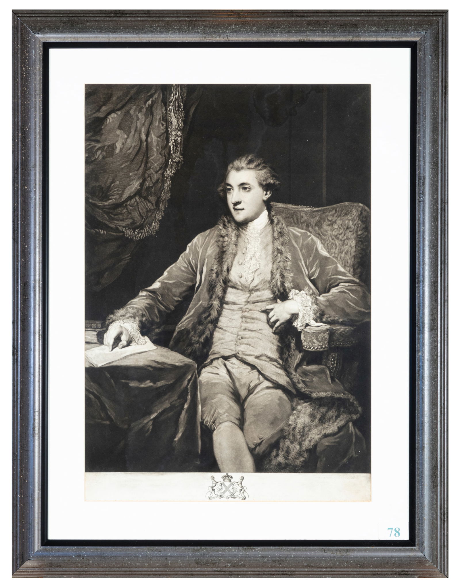 AFTER SIR JOSHUA REYNOLDS Portrait of William Robert Fitzgerald, Duke of Leinster Engraved by John: AFTER SIR JOSHUA REYNOLDS Portrait of William Robert Fitzgerald, Duke of Leinster Engraved by John Dixon, 57 x 35.5cm