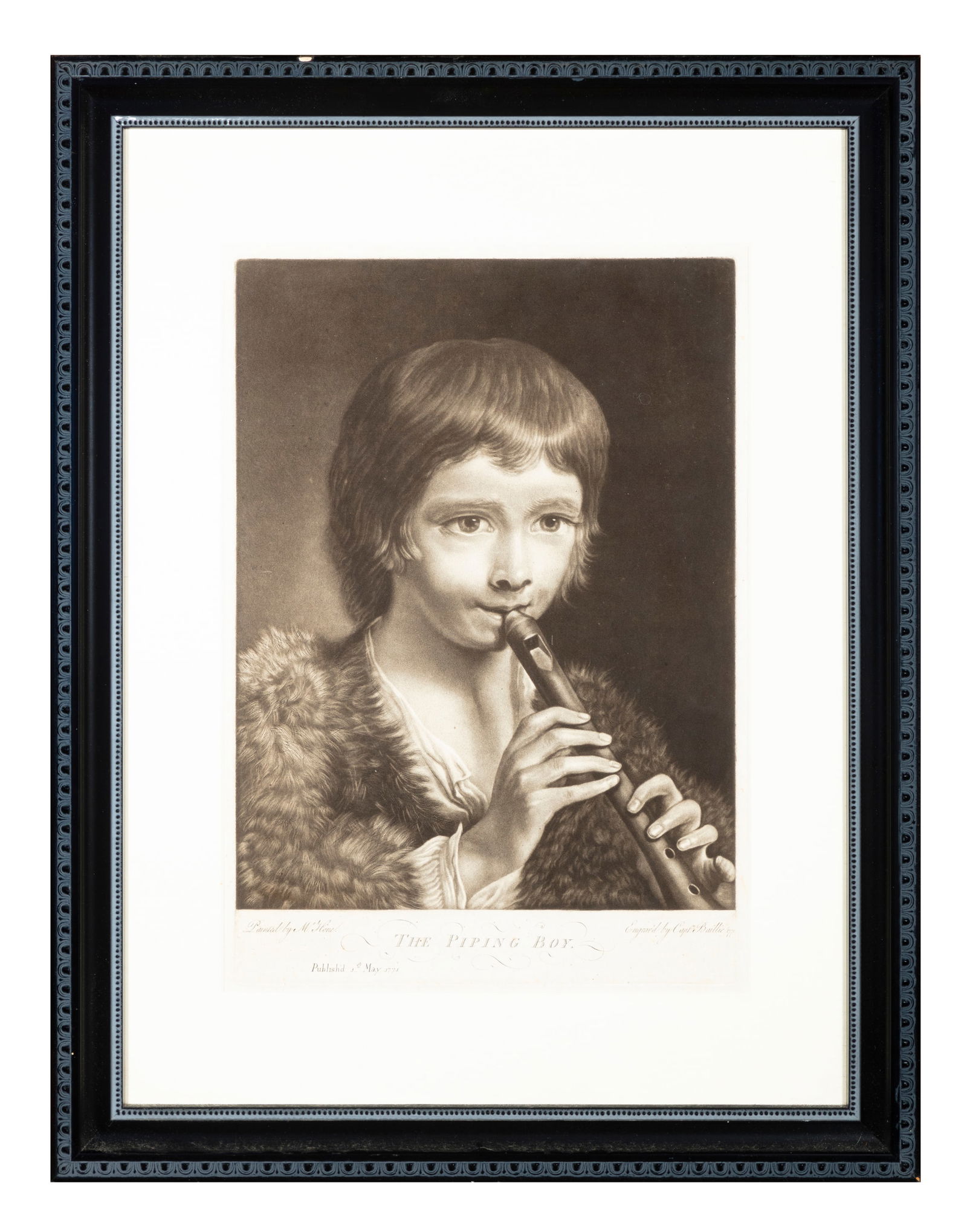 CAPTAIN WILLIAM BAILLIE (1723-1792) The Piping Boy, after Nathaniel Hone Mezzotint, 33 x 22.8cm: CAPTAIN WILLIAM BAILLIE (1723-1792) The Piping Boy, after Nathaniel Hone Mezzotint, 33 x 22.8cm