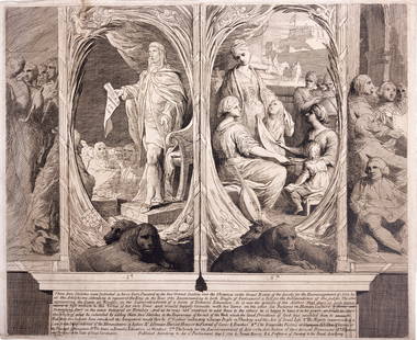 JAMES BARRY RA (1741-1806) King George and Queen Charlotte Etching and engraving, Pressly 1981.23: JAMES BARRY RA (1741-1806) King George and Queen Charlotte Etching and engraving, Pressly 1981.23 IV/V, 42 x 51.5cm (plate); 43.5 x 53.5cm (sheet) - Framed First published by James Barry 1792 Inscript