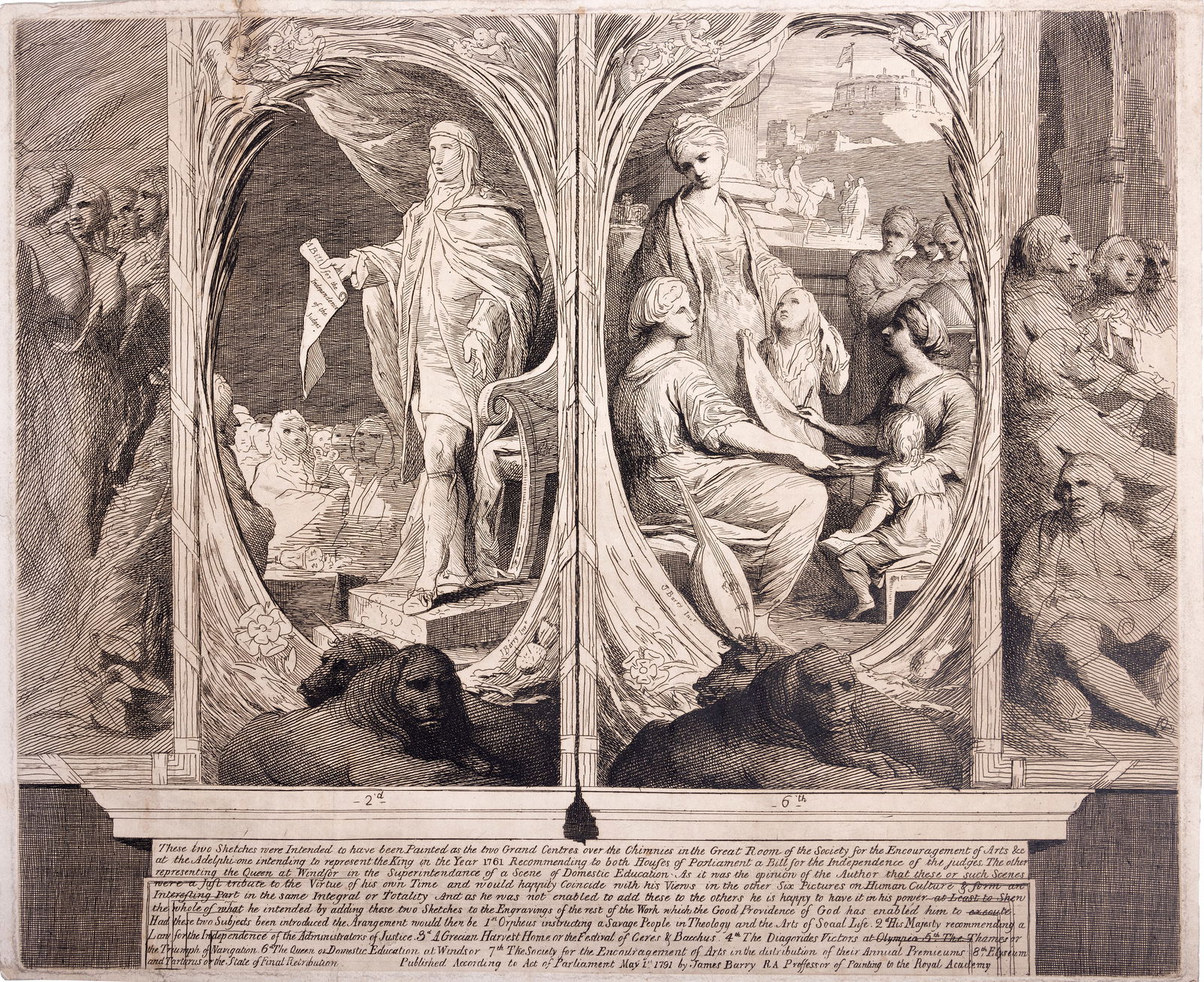 JAMES BARRY RA (1741-1806) King George and Queen Charlotte Etching and engraving, Pressly 1981.23