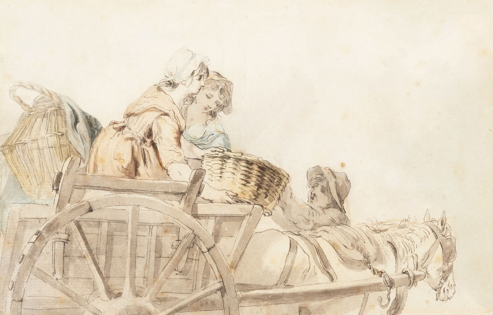 Francis Wheatley RA (1747-1801) The Market Cart Watercolour, pen and ink, 14.6 x 22.2cm (5¾ x: Francis Wheatley RA (1747-1801) The Market Cart Watercolour, pen and ink, 14.6 x 22.2cm (5¾ x 8¾) Provenance: Collection of the Hon. Francis D. Murnaghan Jr. thence by descent.