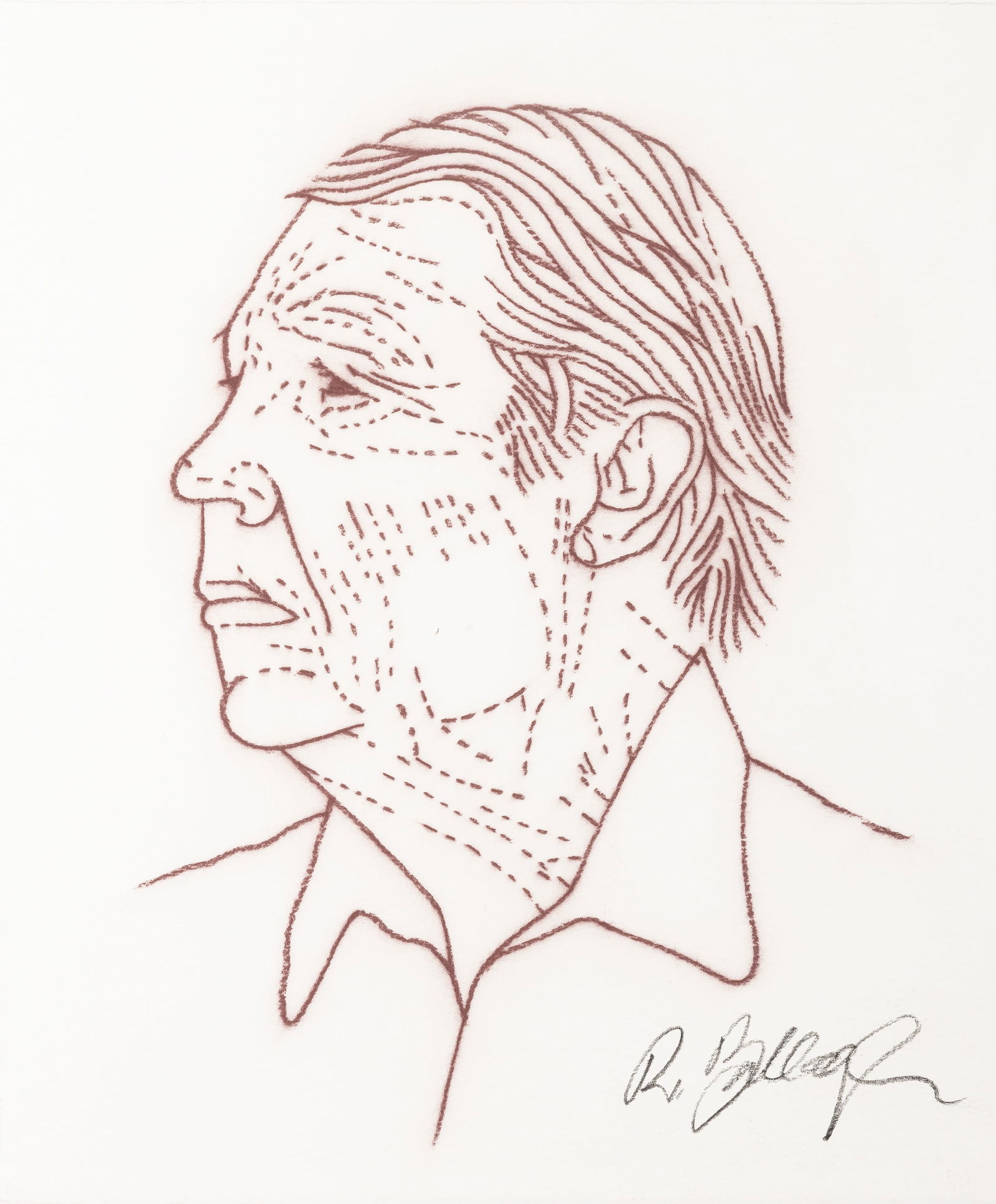 Robert Ballagh (b.1943) Head of Louis le Brocquy Conte on paper, 36 x 30cm (14¼ x 11¾): Robert Ballagh (b.1943) Head of Louis le Brocquy Conte on paper, 36 x 30cm (14¼ x 11¾) Signed; inscribed verso