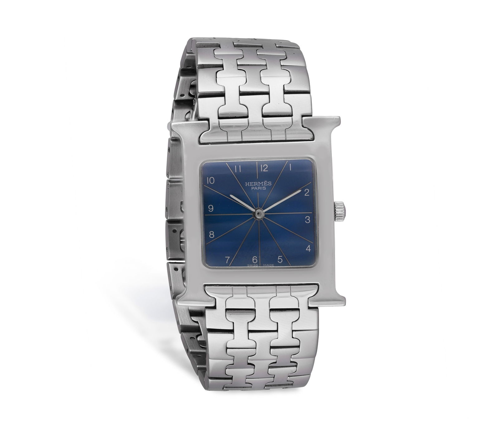 HERMÈS: A STAINLESS STEEL ‘HEURE H’ WRISTWATCH  Quartz movement, the square-shaped (1 of 3)