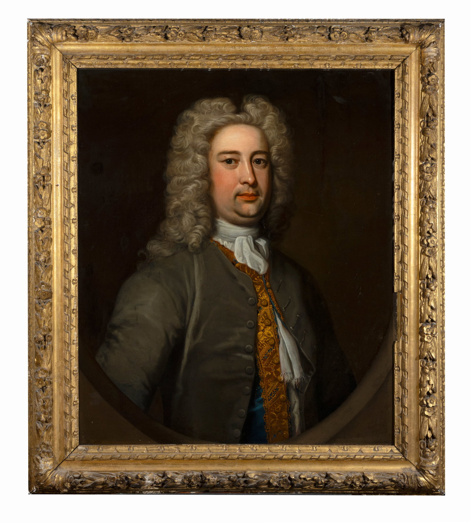 CIRCLE OF CHARLES JERVAS Portrait of a wigged gentleman Oil on canvas, 75 x 65cm: CIRCLE OF CHARLES JERVAS Portrait of a wigged gentleman Oil on canvas, 75 x 65cm