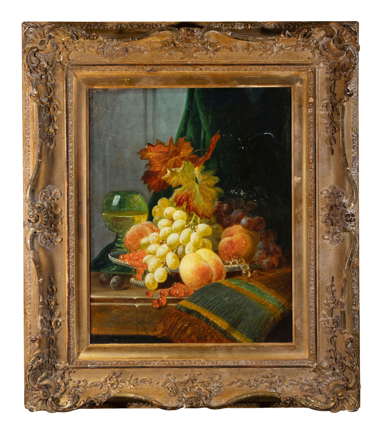 CHARLES THOMAS BALE (1849 - 1925) Still life with grapes Oil on canvas, 35 x 45cn: CHARLES THOMAS BALE (1849 - 1925) Still life with grapes Oil on canvas, 35 x 45cn