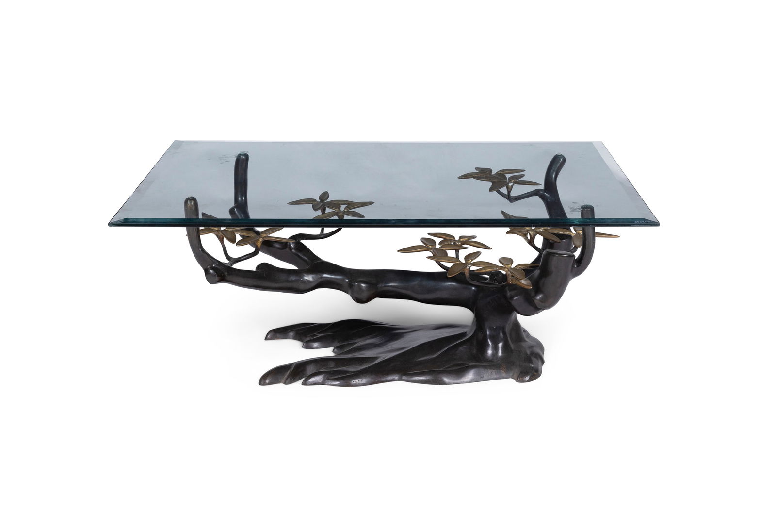 WILLY DARO (1918-1990) Bonsai coffee table attr. to Willy Daro. c.1970. 102 × 76 × 40.5cm: WILLY DARO (1918-1990) Bonsai coffee table attr. to Willy Daro. c.1970. 102 × 76 × 40.5cm (h).