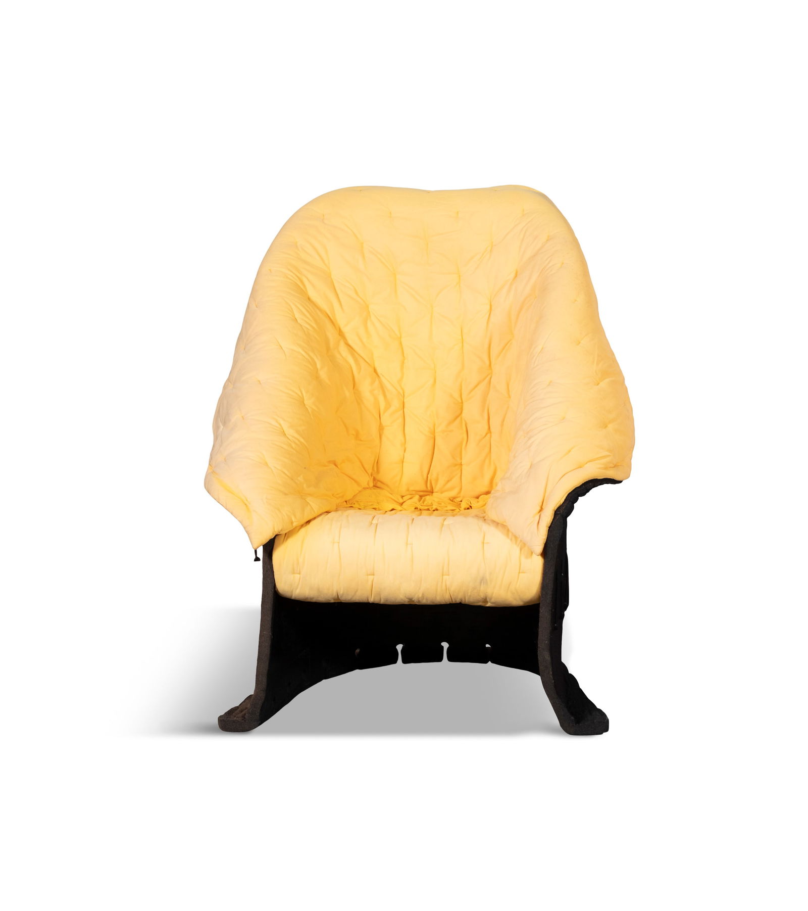 GAETANO PESCE (1939-2024) A Feltri no. 357 armchair by Gaetano Pesce for Cassina. Upholstered in: GAETANO PESCE (1939-2024) A Feltri no. 357 armchair by Gaetano Pesce for Cassina. Upholstered in yellow fabric, with felt lined back, with foldable back for adjustable height and width. 121 x 55 x 120