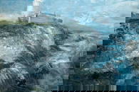 Donald Teskey RHA (b.1956)  Lighthouse (2017) Acrylic on canvas, 100 x 150cm (39_ x 59'')  Signed,