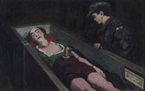 Jack Butler Yeats RHA (1871-1957)  In a Dublin Waxworks (aka At the Wax Works) (1912) Oil on panel,