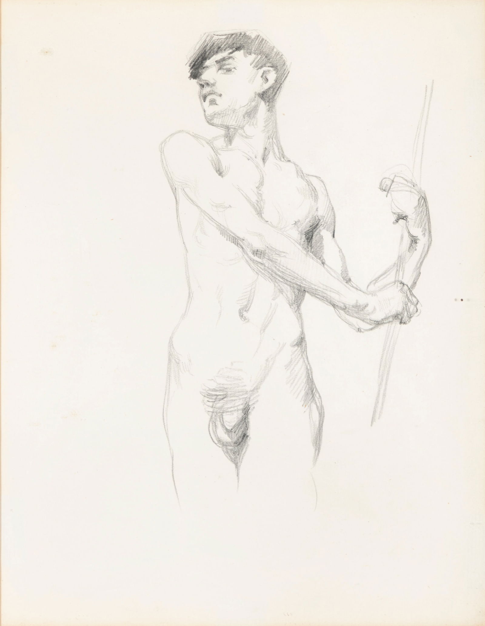 Sir William Orpen RA RHA (1876-1931) Male Nude Pencil, 22 x 17cm (8_ x 6_?) Provenance: From: Sir William Orpen RA RHA (1876-1931) Male Nude Pencil, 22 x 17cm (8_ x 6_”) Provenance: From the Collection of the late Bruce Arnold Exhibited: Dublin, The Neptune Gallery, June-July 1971