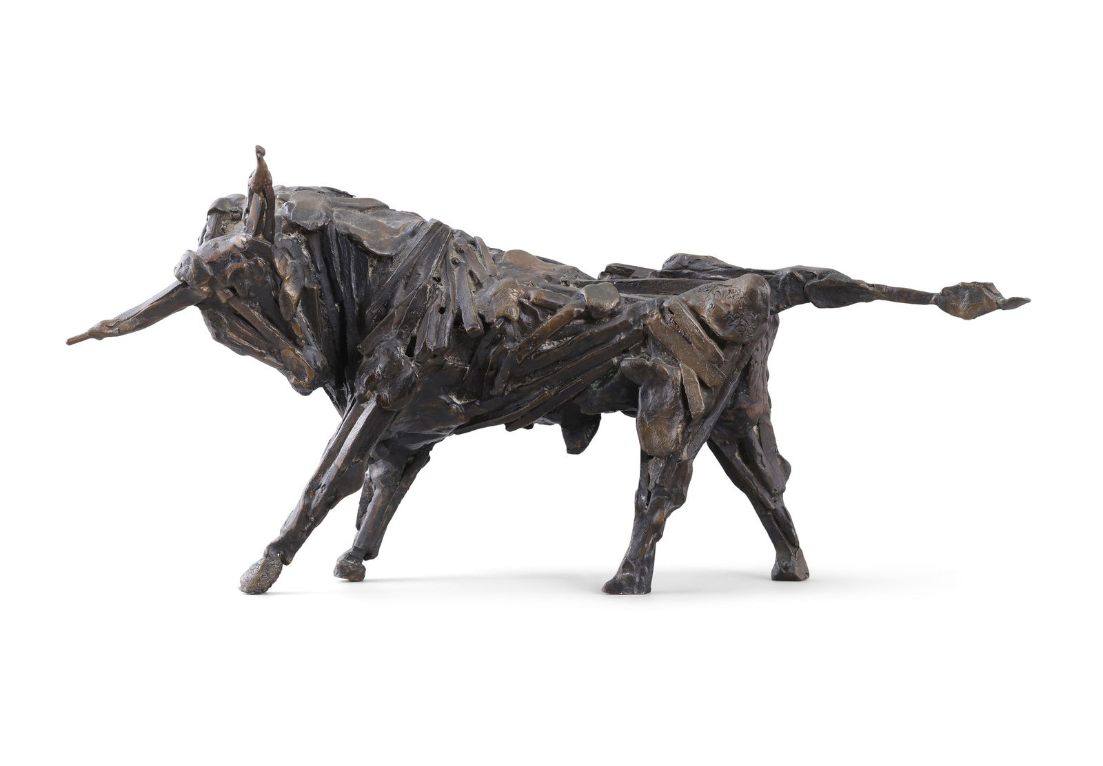 John Behan RHA (b.1938) Bull (1980) Bronze, 41 x 16 x 19cm high (16 x 6_ x 19_high) Signed and: John Behan RHA (b.1938) Bull (1980) Bronze, 41 x 16 x 19cm high (16 x 6_ x 19_high) Signed and dated 1980 Numbered 7/12