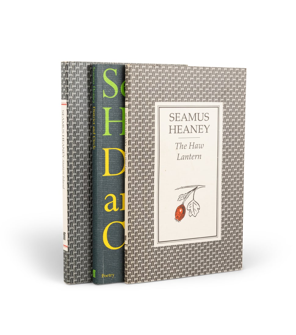 HEANEY, SEAMUS Station Island, London, Faber and Faber Limited, 1984. Paperback Edition. Inscribed: HEANEY, SEAMUS Station Island, London, Faber and Faber Limited, 1984. Paperback Edition. Inscribed and signed to inside page, Pp, 51; together with HEANEY, SEAMUS The Haw Lantern, London, Faber and Fa