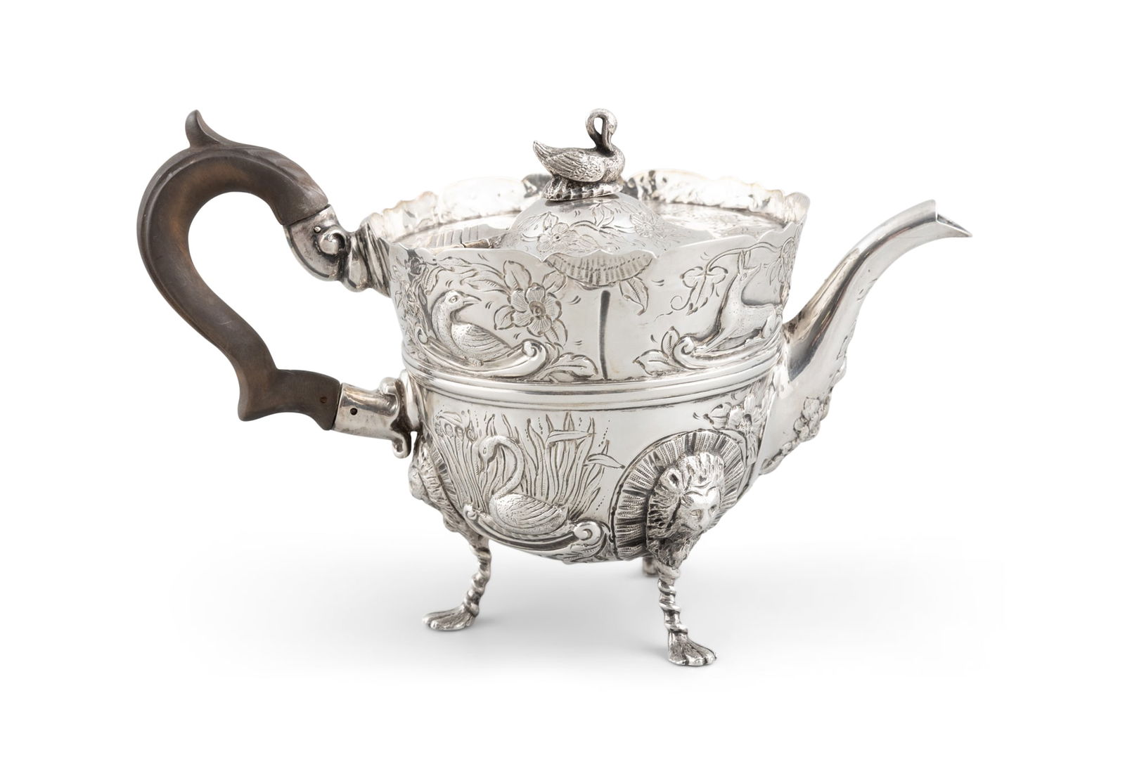 A STERLING SILVER BACHELOR'S TEAPOT, LATE 19TH CENTURY, London, 1891, maker's mark of Wakely & (1 of 5)