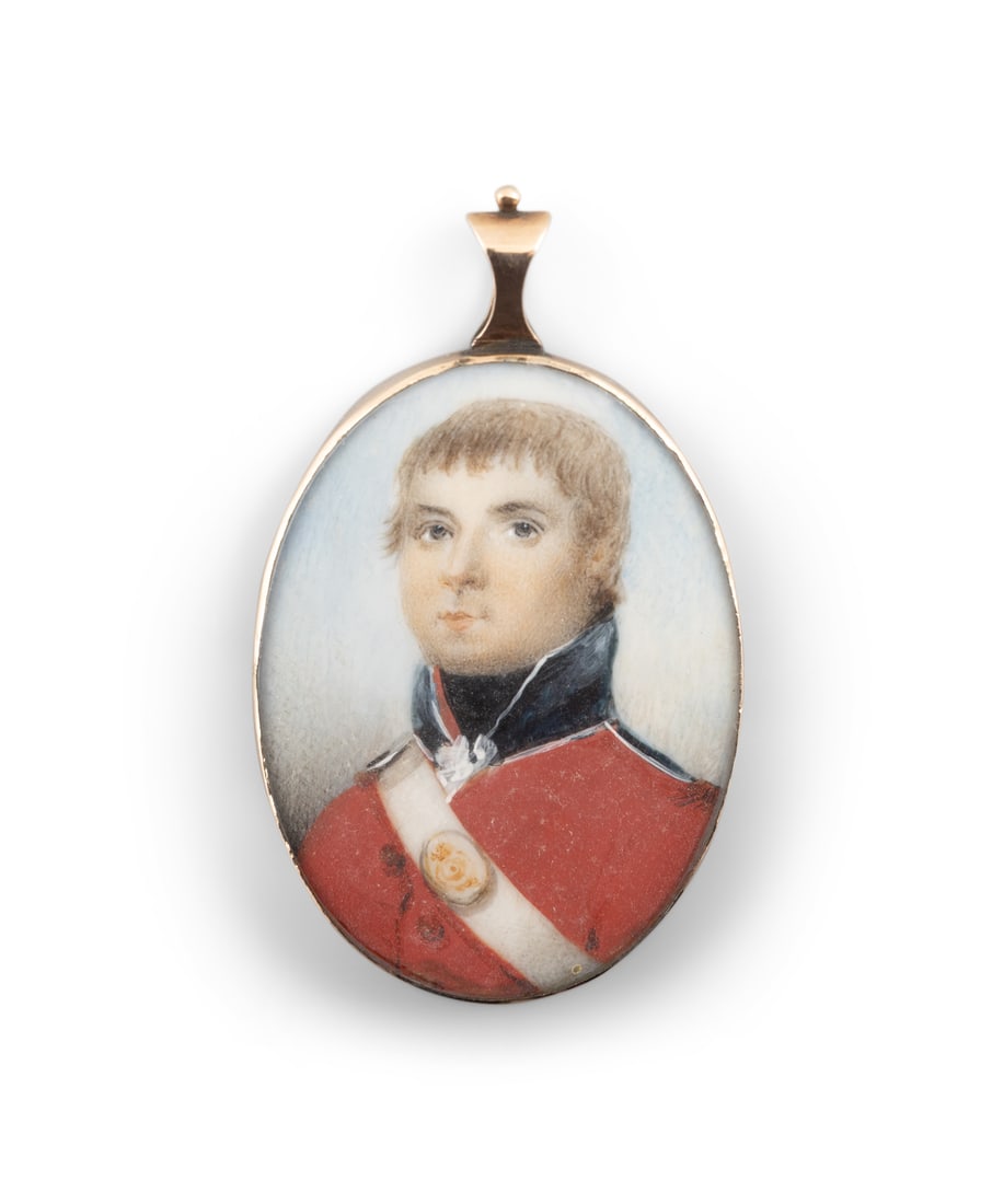 ENGLISH SCHOOL, 18TH CENTURY  Miniature portrait of a Private Soldier of the 3rd regiment of Foot (1 of 3)