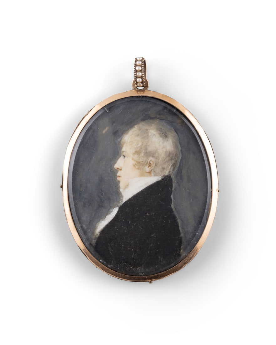 ENGLISH SCHOOL, CIRCA 1800 Portrait of a philosophical gentleman in profile with Brutus crop (1 of 2)