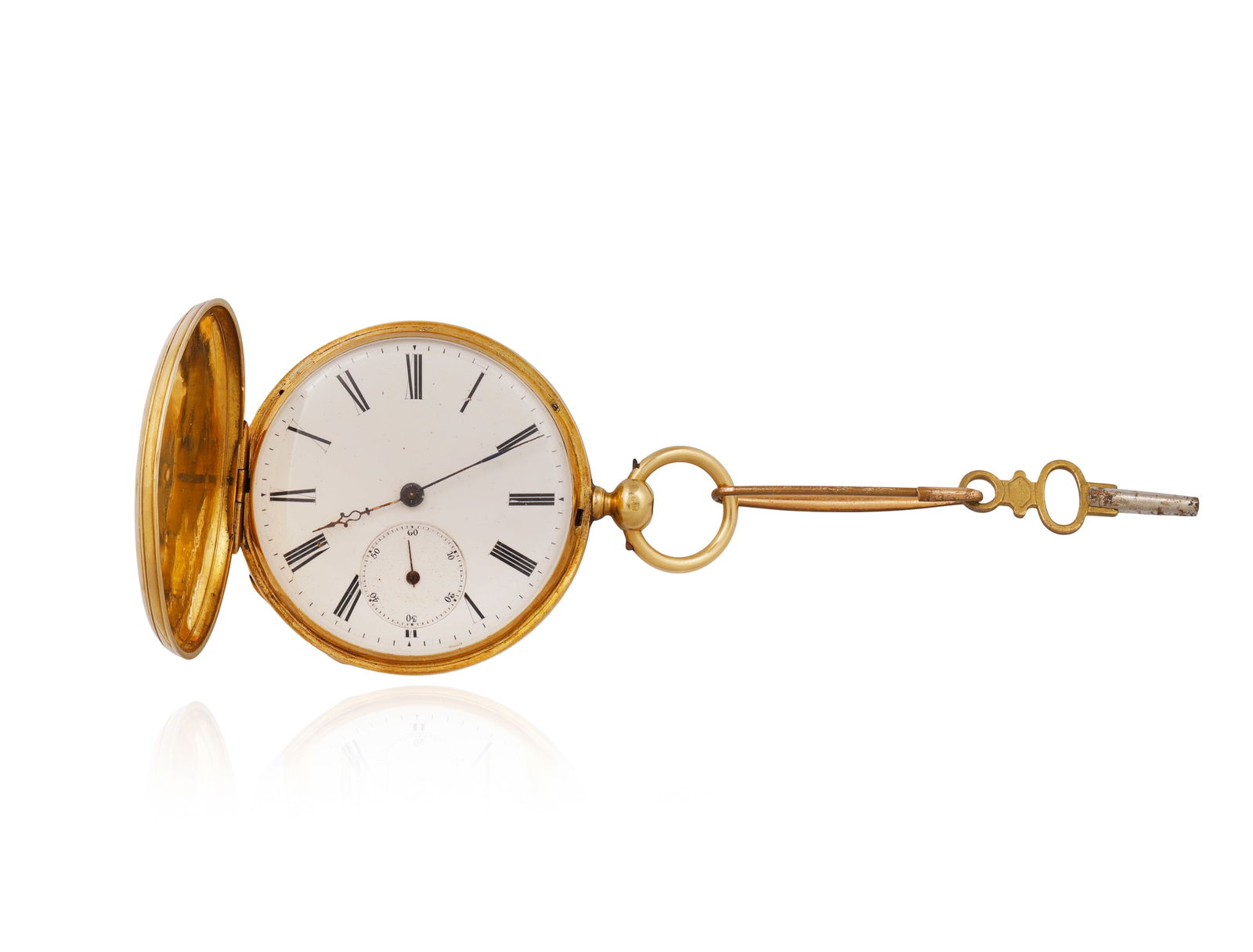 A 19TH CENTURY FULL HUNTER POCKET-WATCH Mechanical movement, the round case with engine-turn detail (1 of 1)