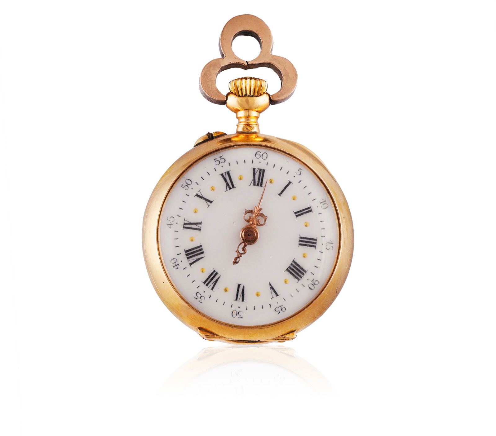 A 19TH CENTURY SAPPHIRE AND DIAMOND POCKET WATCH * manual wind movement * circular white dial * (1 of 3)