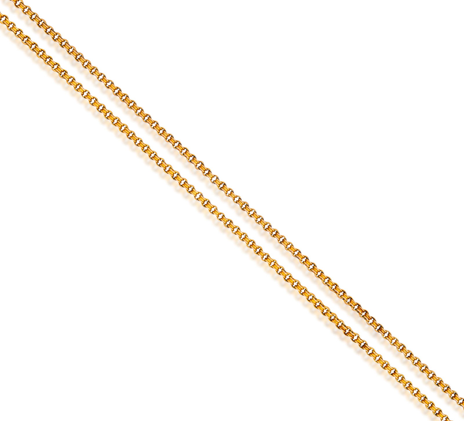 A 9K GOLD LONG CHAIN NECKLACE * rolo-link chain * swivel clasp * in 9K gold * length 73cm (1 of 4)