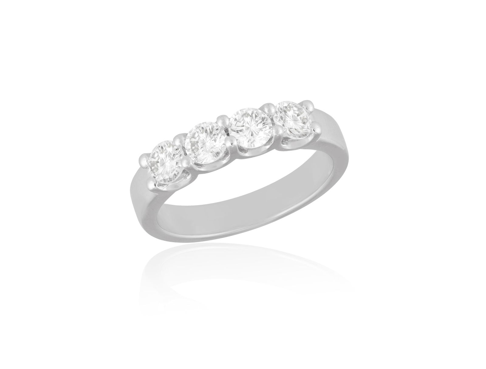A DIAMOND FOUR-STONE RING * four brilliant-cut diamonds, approx. 1.10cts total * mounted in 18K gold (1 of 2)