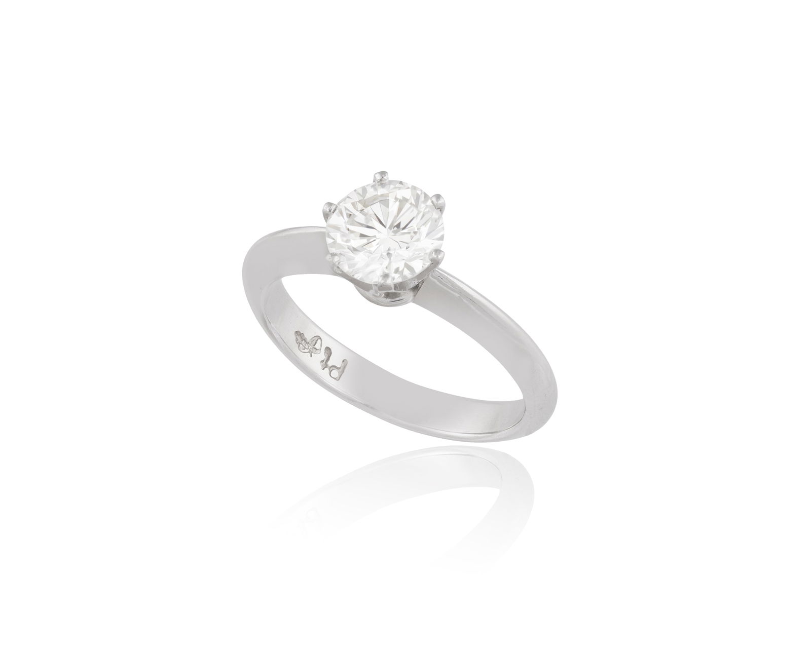 A DIAMOND SINGLE-STONE RING one brilliant-cut diamond, approx. 1.20cts * mounted in platinum * ring (1 of 3)