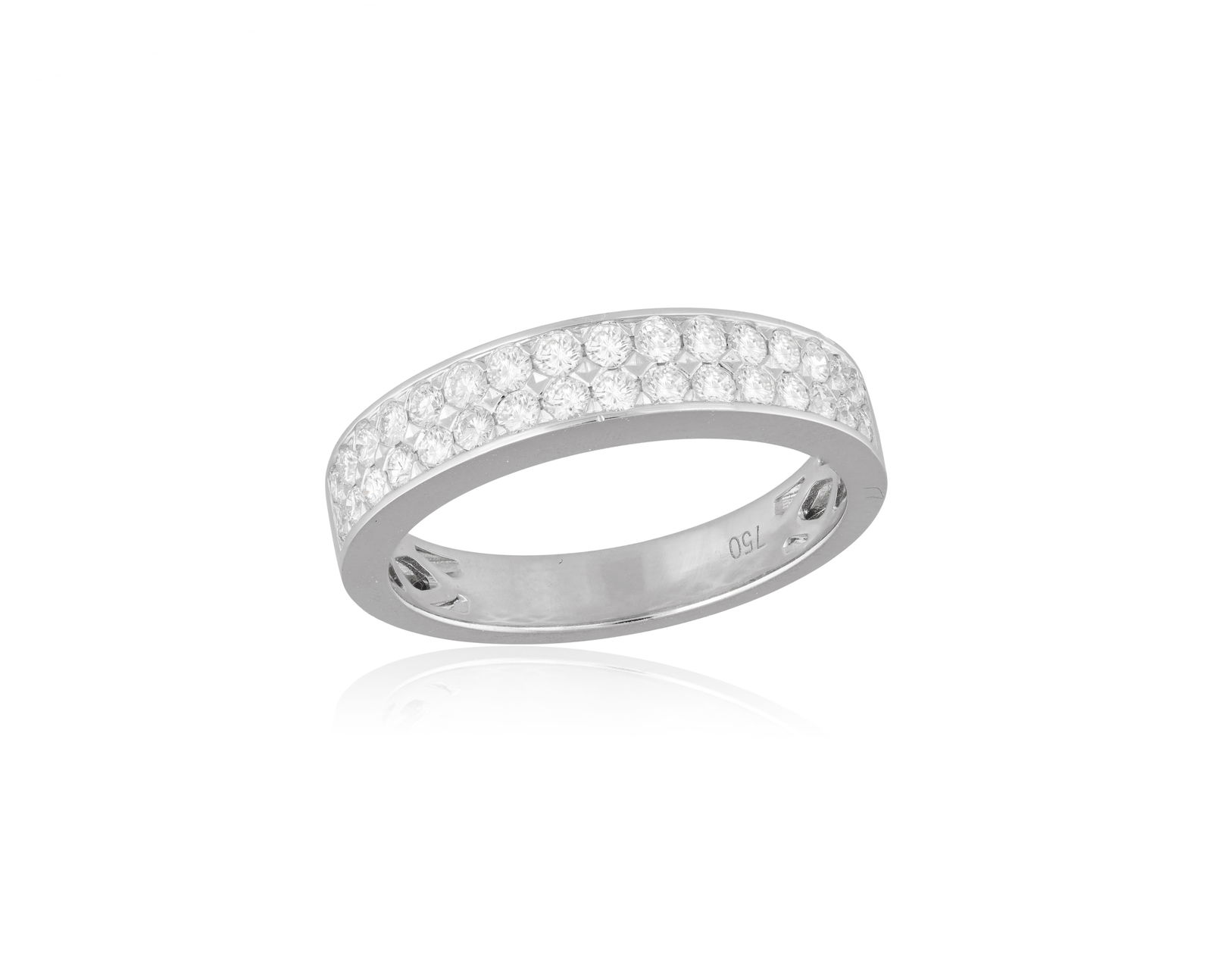 A DIAMOND HALF-ETERNITY RING * pavé with brilliant-cut diamonds, approx. 0.60ct total *_mounted (1 of 2)