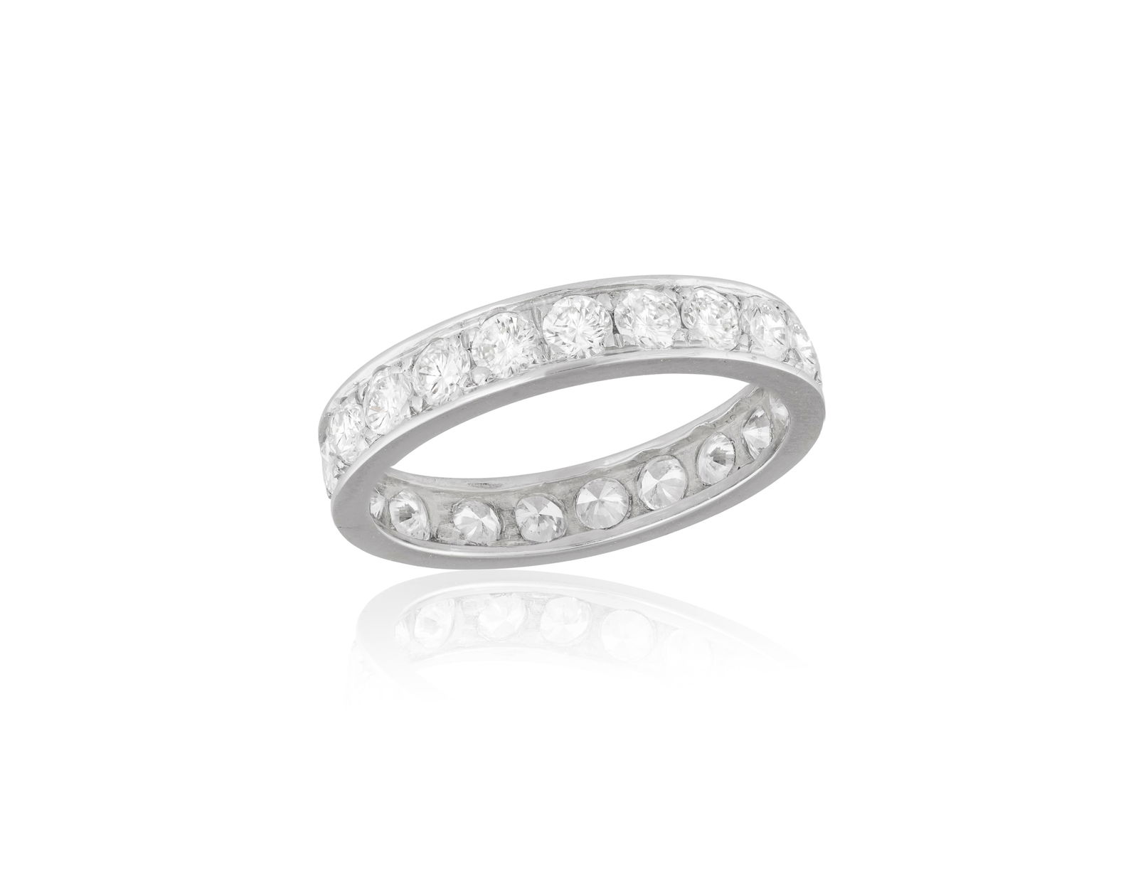 A DIAMOND ETERNITY RING * brilliant-cut diamonds, approx. 1.60cts total * mounted in 18K gold * ring (1 of 2)