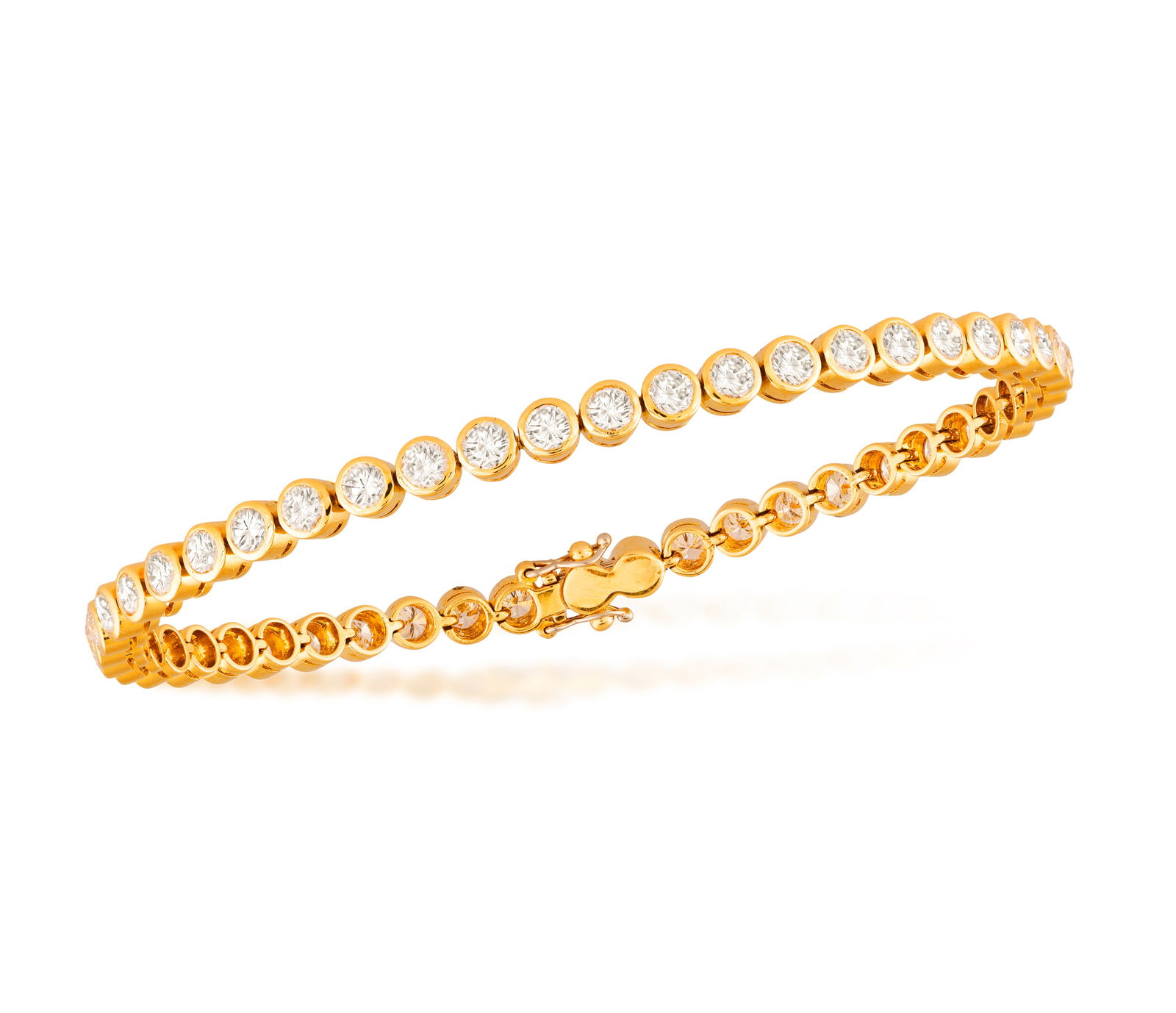 A DIAMOND LINE BRACELET * brilliant-cut diamonds, approx. 4.80cts total * mounted in 18K gold * (1 of 3)