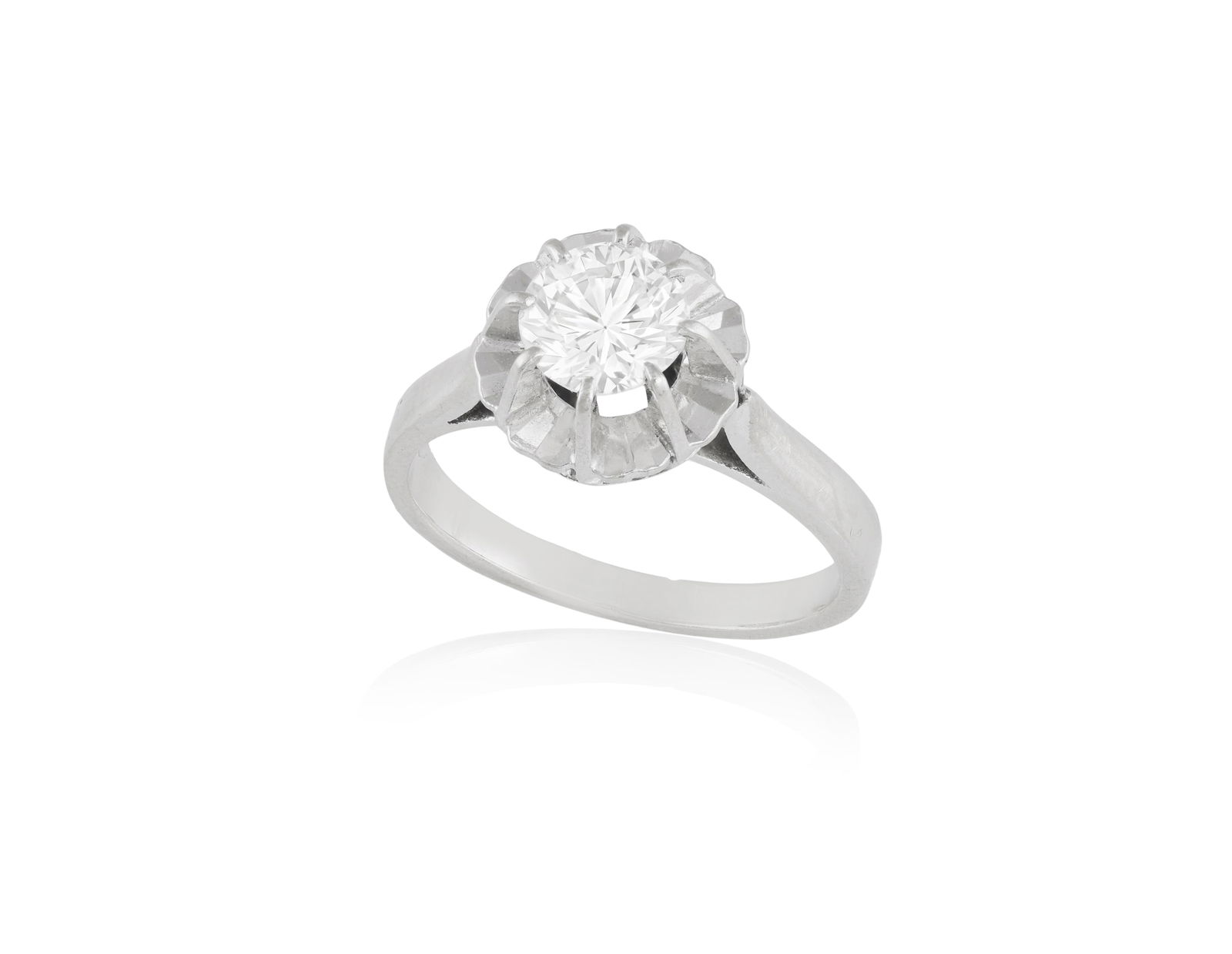 A DIAMOND SINGLE-STONE RING * one brilliant-cut diamond, approx. 0.80ct * mounted in 18K gold * with (1 of 2)