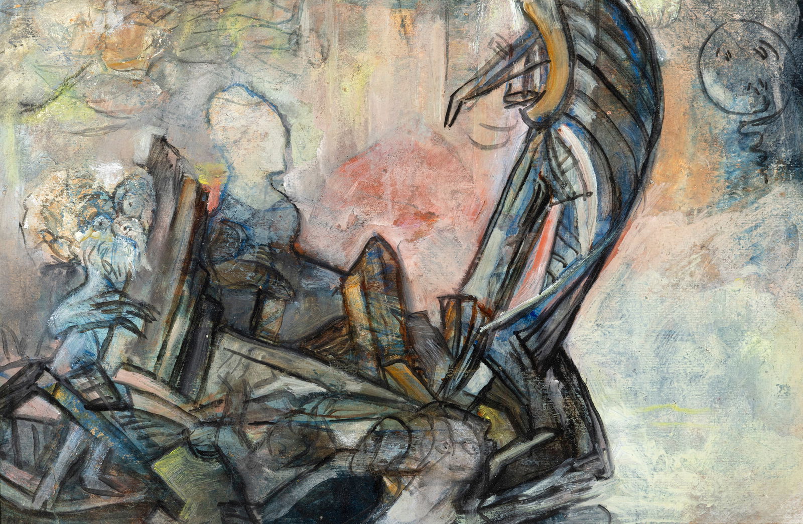 Mary Swanzy HRHA (1881-1978) Le Rêve (The Dream) Oil on board, 23.5 x 36cm (9¼ x 14¼: Mary Swanzy HRHA (1881-1978) Le Rêve (The Dream) Oil on board, 23.5 x 36cm (9¼ x 14¼'') Provenance: Sale, Christie's London, Studio Sale; With Peppercanister Gallery, Dublin; Private Co