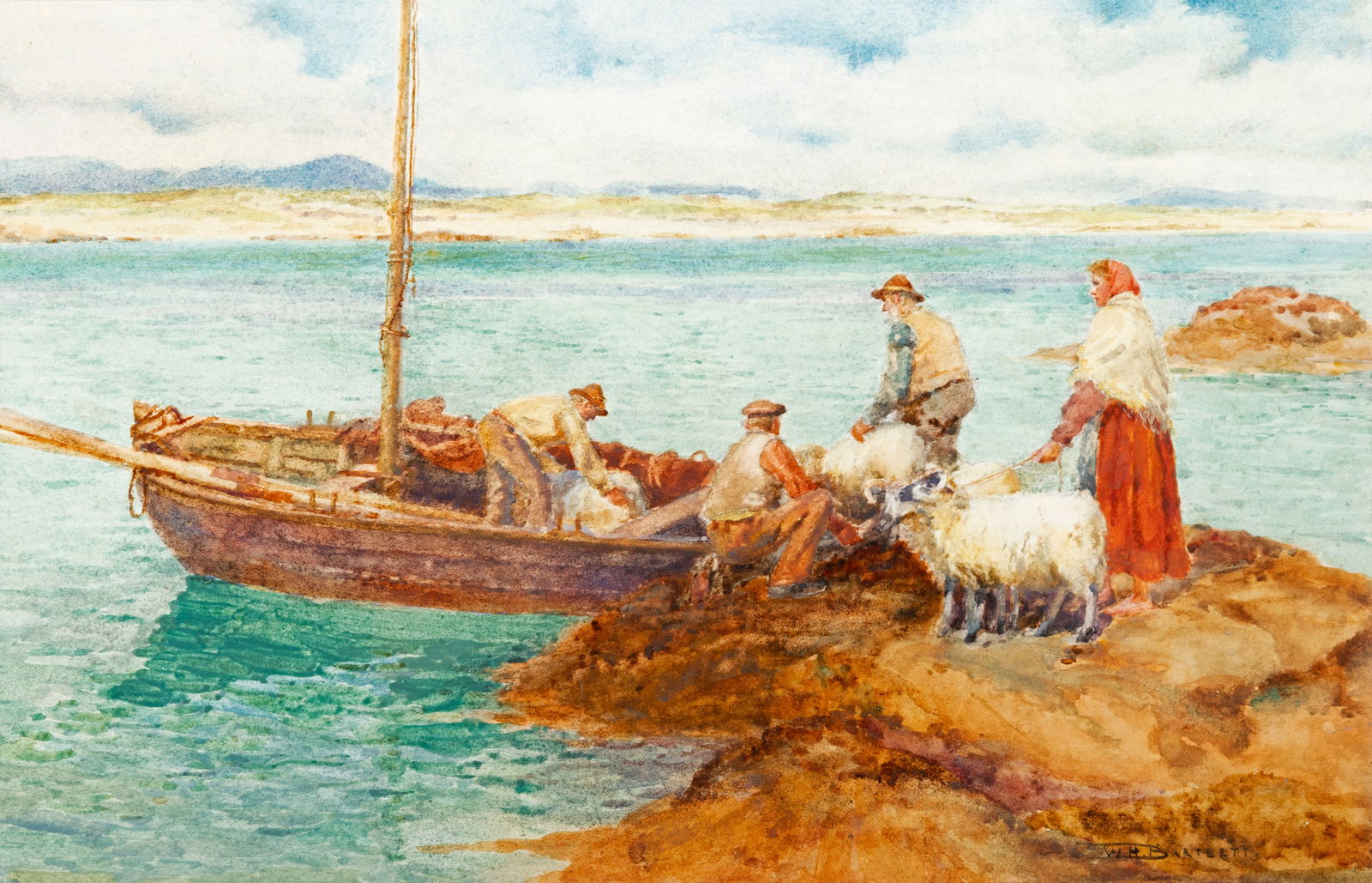 William Henry Bartlett (1858-1932) The End of The Fair, Back to the Island (1910) Watercolour, (1 of 4)