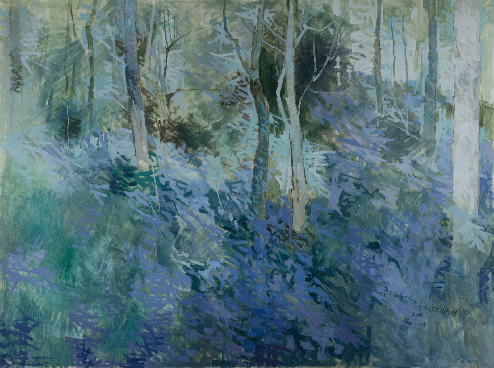 Terence P. Flanagan RHA (1929-2011) Spring, Lisadell Woods (1990) Oil on canvas, 91 x 122cm: Terence P. Flanagan RHA (1929-2011) Spring, Lisadell Woods (1990) Oil on canvas, 91 x 122cm (35¾ x 48'') Signed and dated (19)'90 Exhibited: Dublin, Royal Hibernian Academy, Annual Exhibition 199