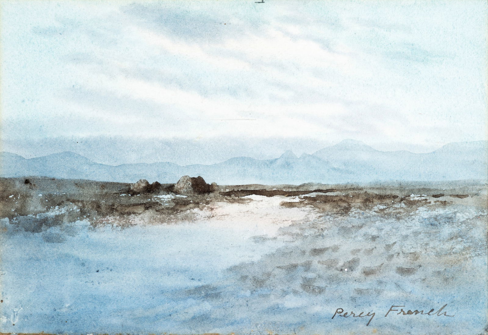 William Percy French (1854-1920) Bogland Scene Watercolour, 18 x 26cm (7 x 10¼'') Signed: William Percy French (1854-1920) Bogland Scene Watercolour, 18 x 26cm (7 x 10¼'') Signed