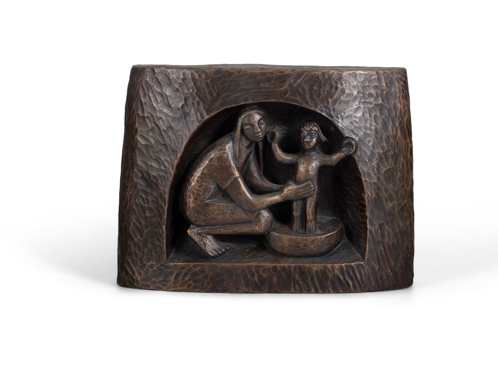 Imogen Stuart RHA (1927-2024) Mother & Child Bronze, 30 x 6 x 24cm (h) (11¾ x 2¼ x 9½: Imogen Stuart RHA (1927-2024) Mother & Child Bronze, 30 x 6 x 24cm (h) (11¾ x 2¼ x 9½'') Signed