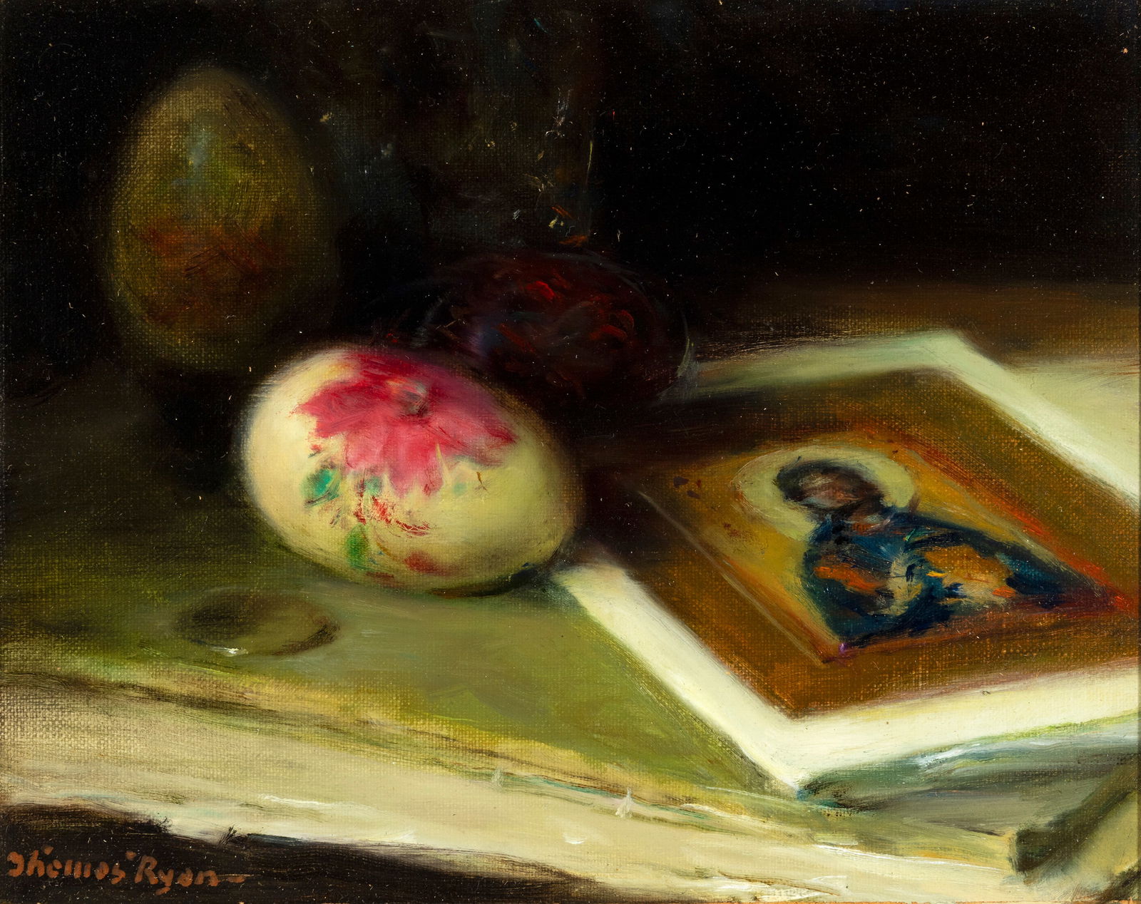 Thomas Ryan PPRHA (1929-2021) Still Life Study Oil on board, 20 x 25cm (7¾ x 9¾'') Signed: Thomas Ryan PPRHA (1929-2021) Still Life StudyOil on board, 20 x 25cm (7¾ x 9¾'')Signed**Please note the description should read: 'oil on canvas board' **