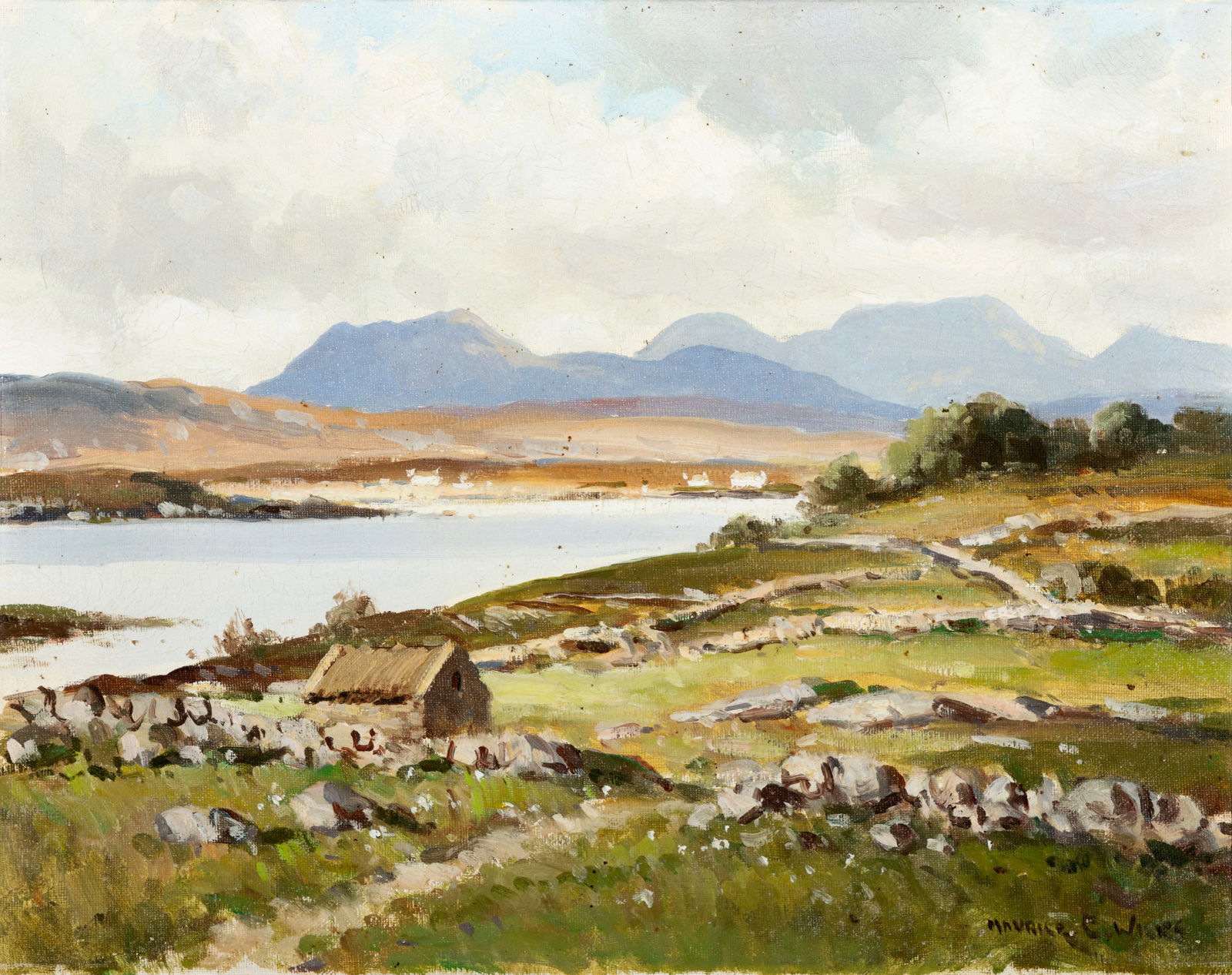 Maurice Canning Wilks RUA ARHA (1911-1984) Near Clifden, Connemara Oil on canvas, 35.5 x 44.5cm (14 (1 of 4)