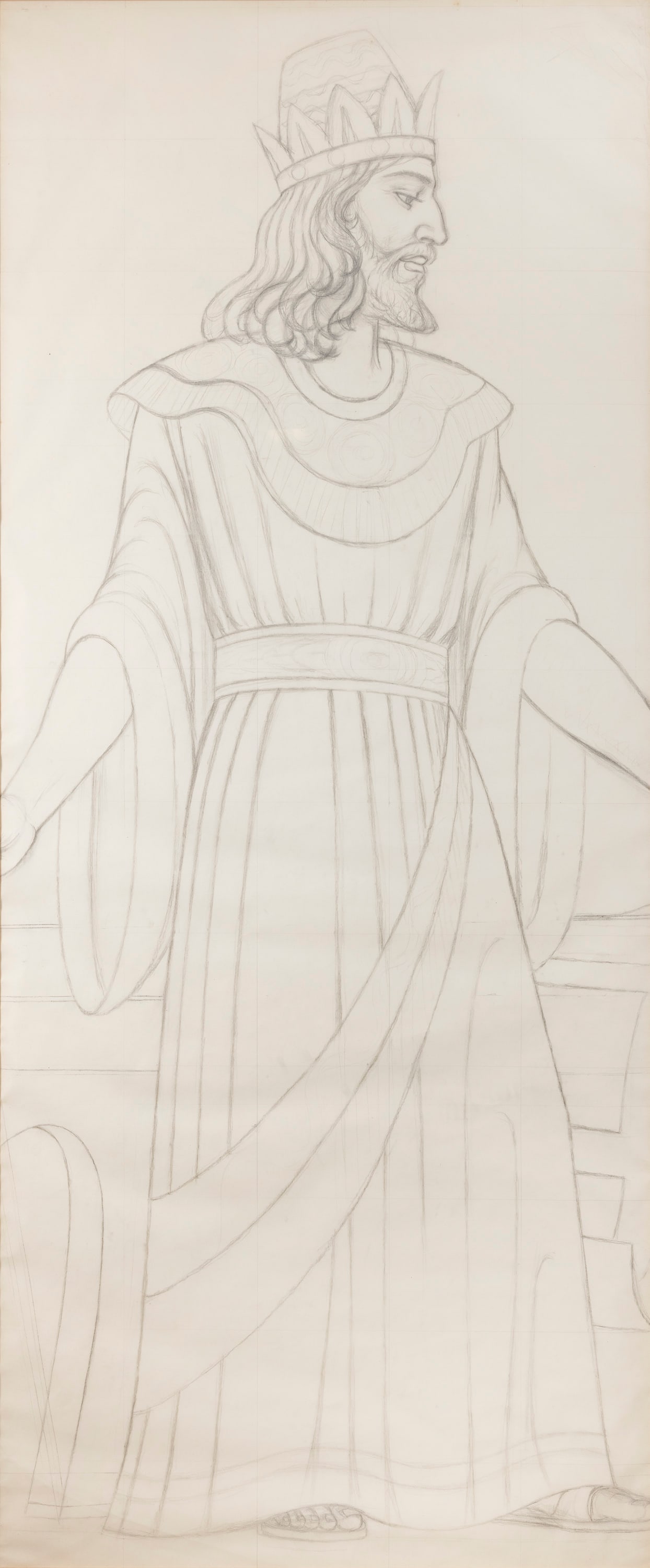 John Luke RUA (1906-1975) King Pencil, 182 x 76cm (71½ x 30'') Provenance: The Artist's: John Luke RUA (1906-1975) King Pencil, 182 x 76cm (71½ x 30'') Provenance: The Artist's Estate; Private Collection, Northern Ireland Exhibited: Belfast, 'John Luke: A Hidden Archive', Naughton Ga