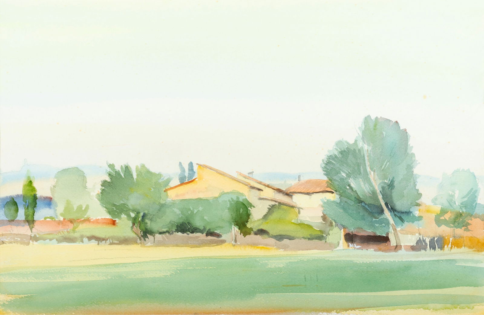 Niccolo d'Ardia Caracciolo RHA (1941-1989) Tuscan Farm Houses Watercolour, 44 x 29cm (17½ x: Niccolo d'Ardia Caracciolo RHA (1941-1989) Tuscan Farm Houses Watercolour, 44 x 29cm (17½ x 11½'') Provenance: Collection of Ib Jorgensen