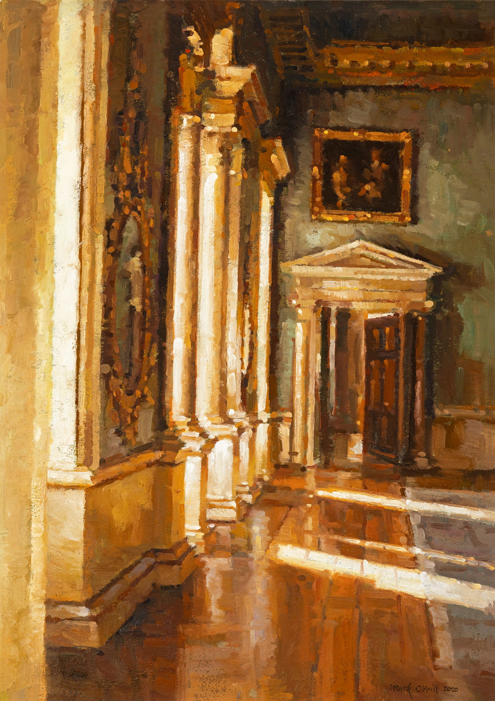 Mark O'Neill (b.1963) Through the Drawing Room (2000) Oil on board, 46 x 33.5cm (18 x 13¼''): Mark O'Neill (b.1963) Through the Drawing Room (2000) Oil on board, 46 x 33.5cm (18 x 13¼'') Signed and dated 2000